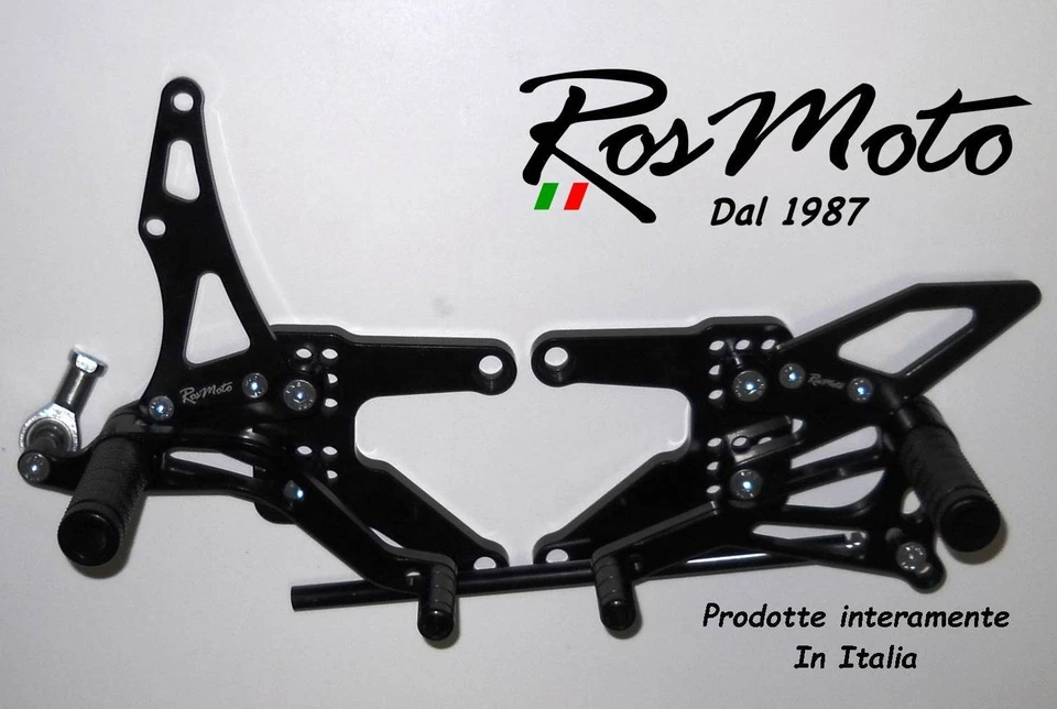 ROSMOTO PEDANE ARRETRATE REARSETS KAWASAKI ZX6R 2005-2015 ALL BLACK
