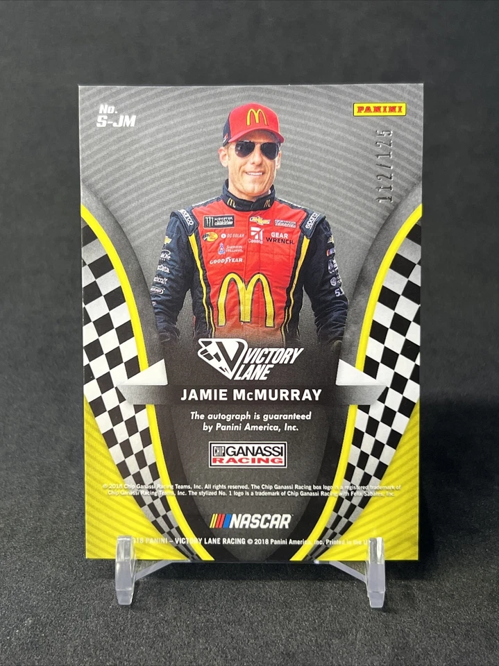 2018 Victory Lane Racing NASCAR Jamie McMurray Auto /125 #S-JM - Image 2 of 2