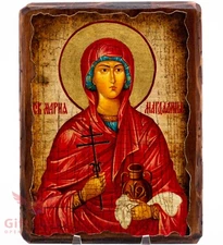 Wooden Icon of Saint Mary Magdalene Икона Святая Мария Магдалина 5"x6.5"