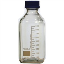 1000ml Glass Media Bottles, Square, GL45 Screw Cap, Karter Sci Pack 24 