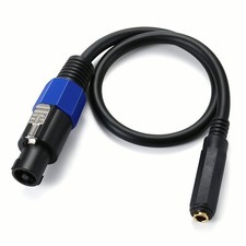 Speakon Male To 1/4" 6.35mm Mono Amp Cable for DJ/PA Speaker with Twist Lock