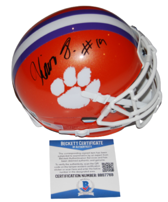 ⚫️Hugtam⚫️ XAVIER THOMAS signed (CLEMSON TIGERS) mini football helmet BECKETT