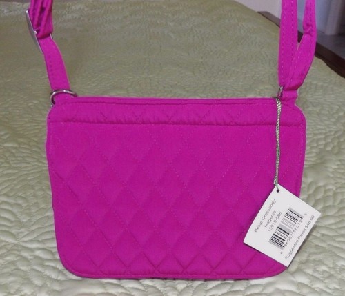 VERA BRADLEY Petite Crossbody Magenta Pink Microfiber & Free Whale Keychain NWT - Picture 5 of 6