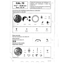 Zodiac Cal 72 New Old Stock Watch Repair Parts For Watchmakers Spares