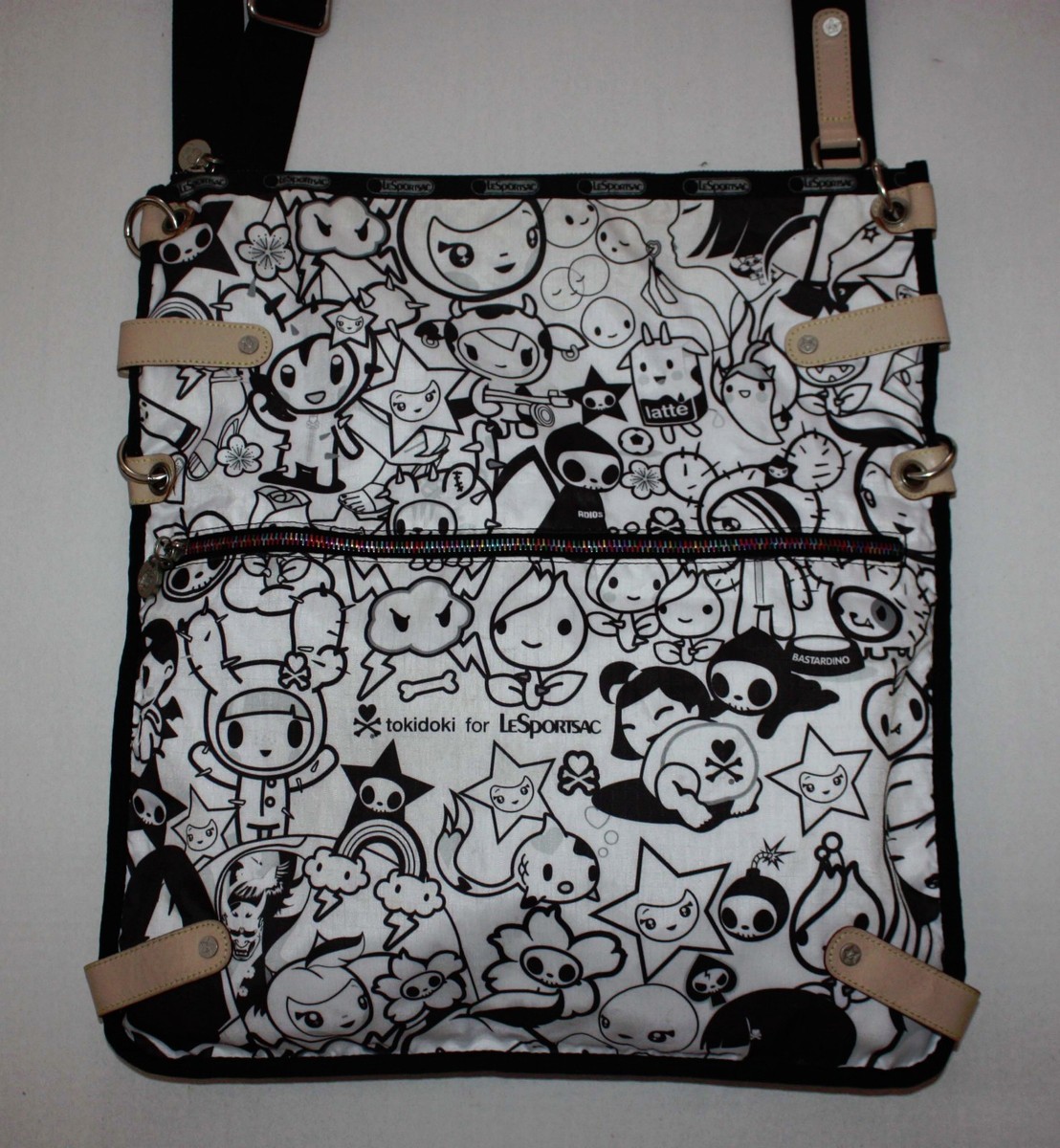 超美品★LeSportsac ボディバッグ ホワイト　斜め掛け　tokidoki Rare Tokidoki For LeSportsac Ciao-Ciao Black & White Large