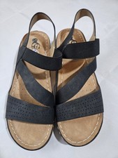 Black Slingback Flat Sandals Granger 8.5 Light