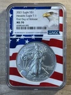 2021 American Silver Eagle NGC MS-70 Heraldic Eagle T-1 First Day of Issue NGC