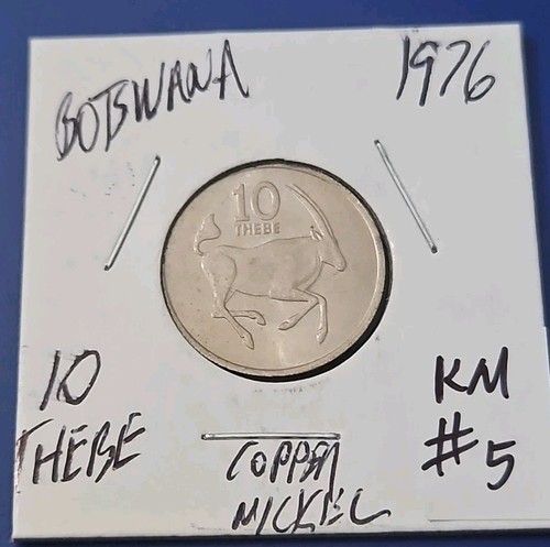 1976 Botswana 10 Thebe Copper-Nickel (KM.#5 )