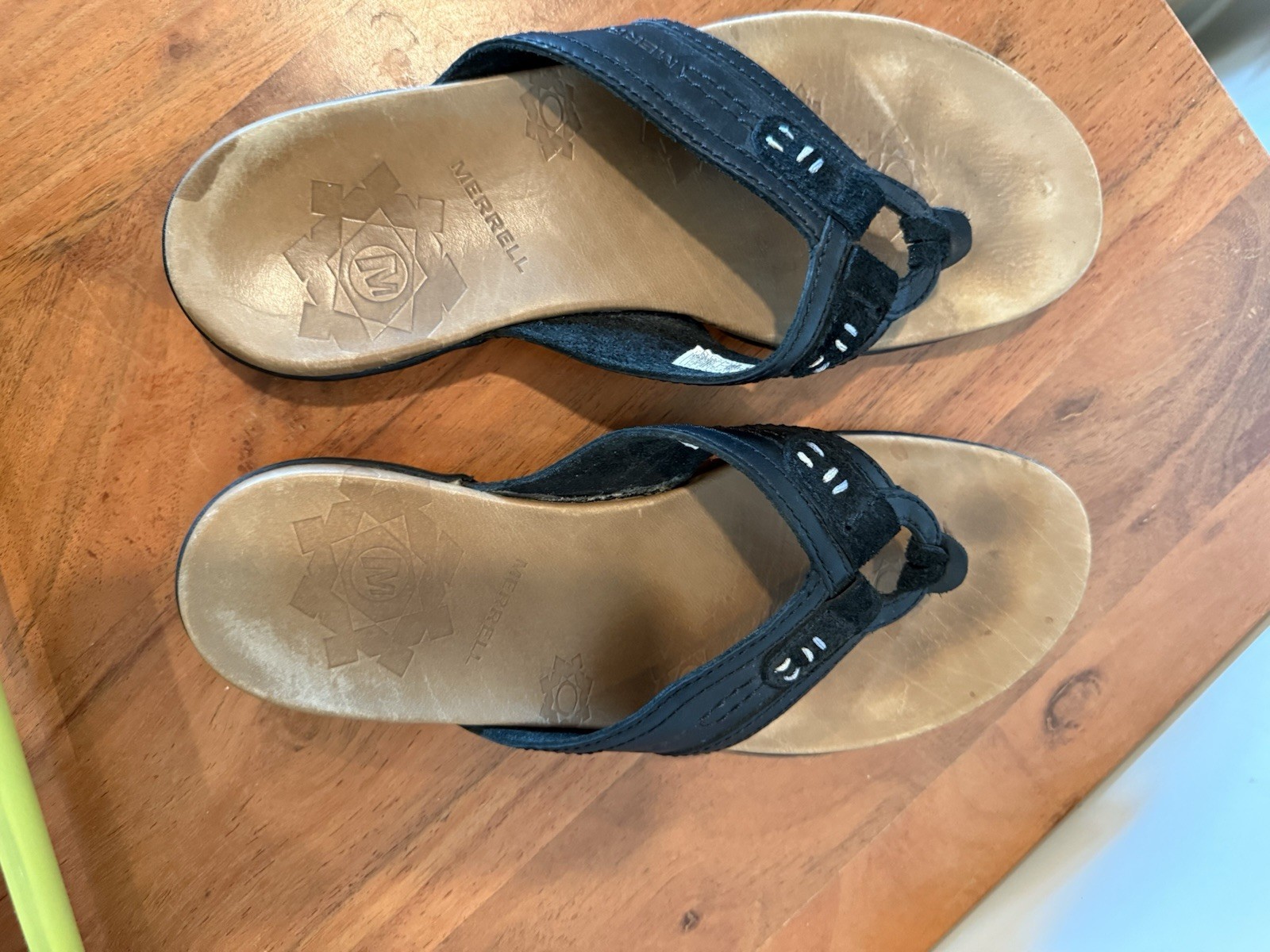 Merrell Parva sandalo donna taglia 8 nero pelle comodo perizoma sportivo piatto