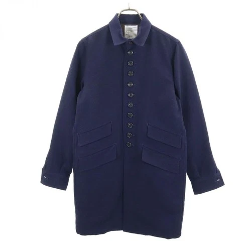 Used SHAREEF made in Japan Stainless collar coat 1 Navy Men's video thumbnail