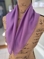 Vintage Fine Silk Neck Scarf Lavender 21  Square Tag Removed Light As Air