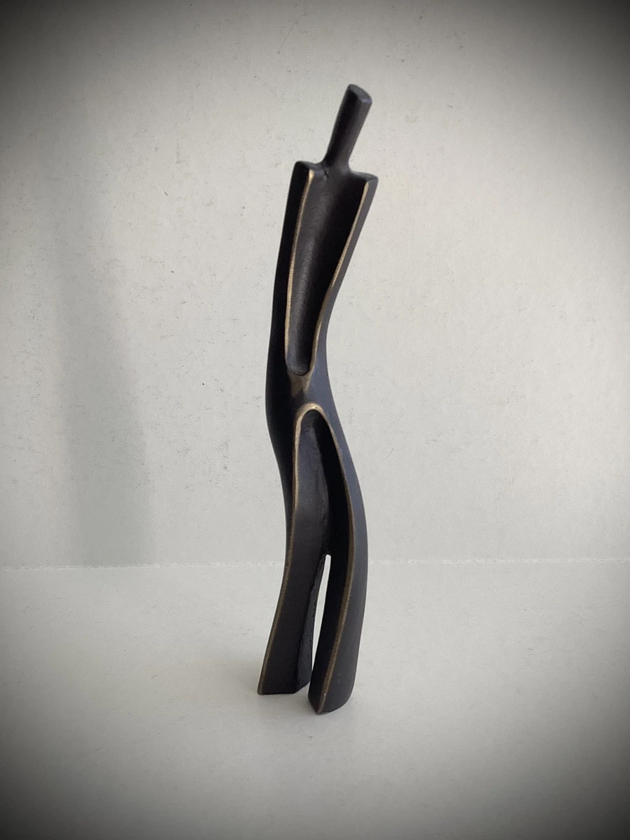 Vintage Mid Century Modernist Abstract Bronze Sculpture Statue