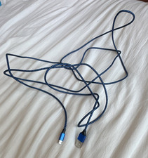 Blue/Black Braided USB-A to Micro USB Cable 3 ft Charging/Data 1:1 Universal