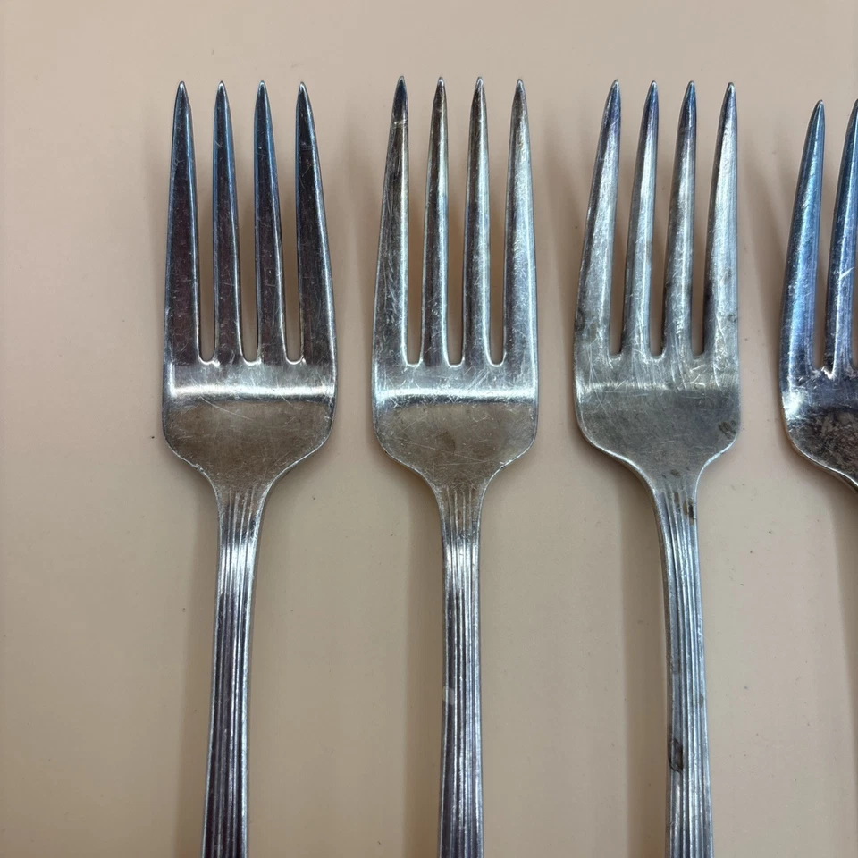 Wallace Серебряная посуда Harmony House AA + КЛАССИЧЕСКАЯ ФИЛИГРАНЬ Лот из 4 Обеденных Вилок - Изображение 3 из 4