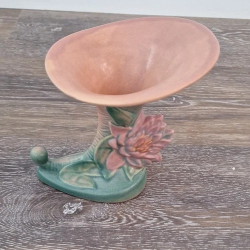 Roseville Ceramic Floral Vase Pink Green Decorative Matte Pottery 177-6