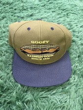 Vintage Disney Goofy  Co. Fashion Toon Snapback Hat Cap Olive Green Navy Blue