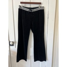 Vintage 2000s Juicy Couture velour black tracksuit pants women s XL back pockets