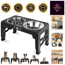 Sturdy Adjustable Dog Bowls with Slow Feeder, Safe for Healthy Dining Experience