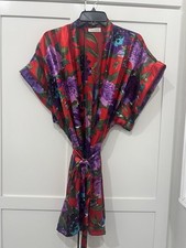 Lucie Ann II Women's Floral Satin Robe women s size small