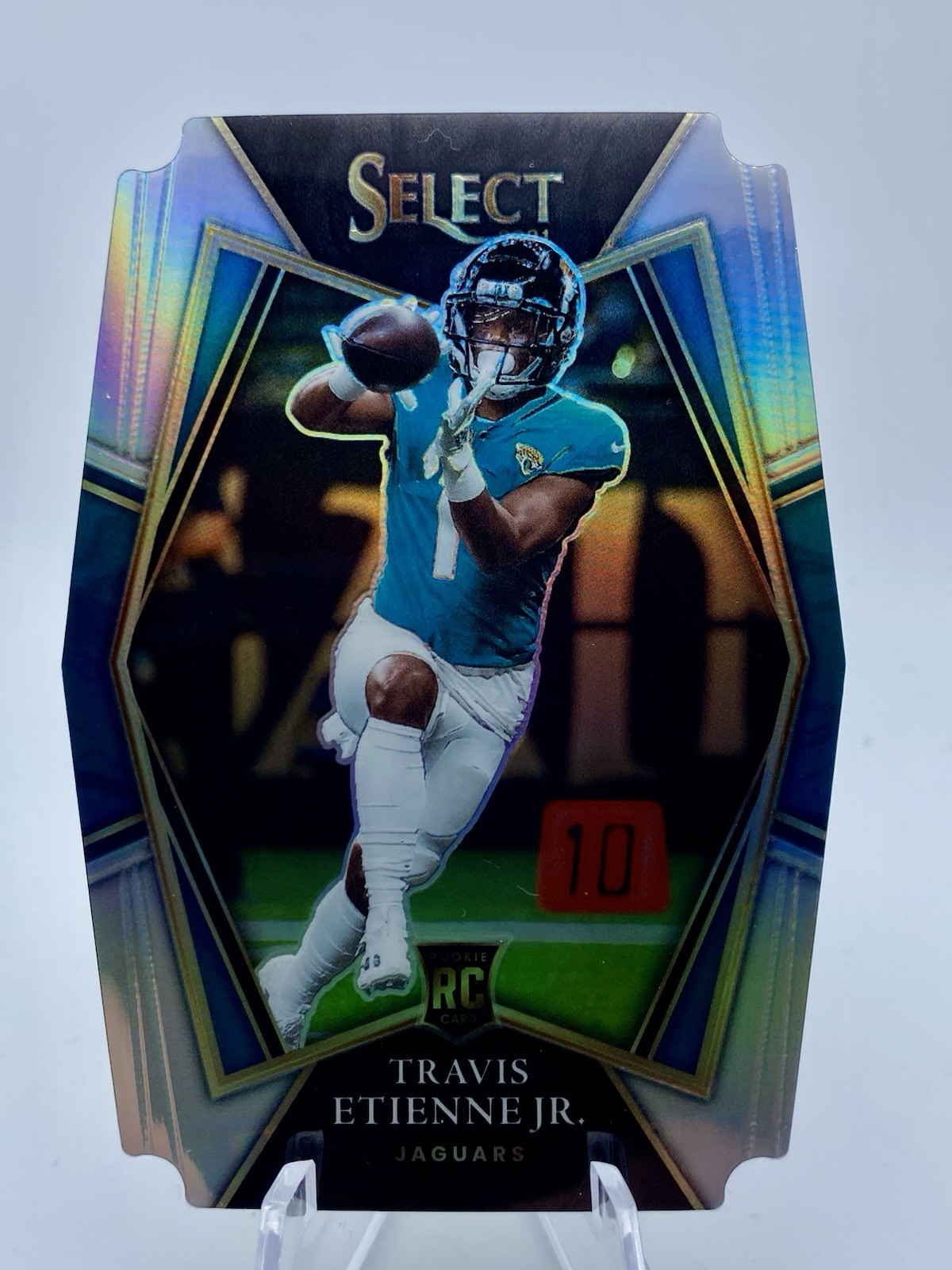 2021 Select Premier Level Silver Die-Cut #154 Travis Etienne Rookie RC Jaguars