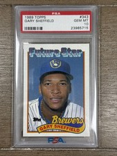 1989 Topps - Future Star Gary Sheffield #343 (RC) PSA 10 Gem Mint Brewers Rookie