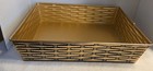 Large Metal Tin Rectangle Basket In Gold And Black - 13.5" X 11" X 3.25"