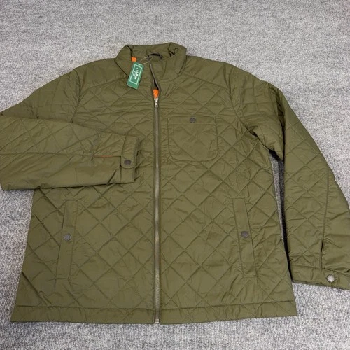 LL Bean Jacket Men Large Kelp Green Quilted Insulated Full Zip Utility NEW image 2