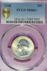 1948 PCGS MS66+ WASHINGTON QUARTER #B52266