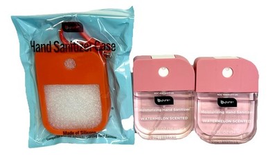 B-pure Hydrating Hand Sanitizer Watermelon Scented 1 FL OZ Spray (2) W/ case.  