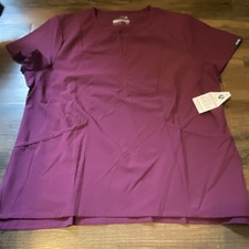 Adar Abolition Women's 2XL Purple Solid Medical Scrub Top Polyester