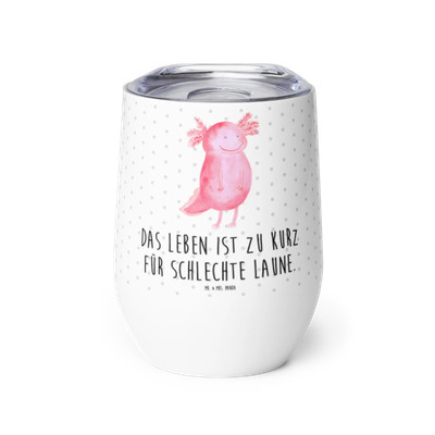 Weinbecher Axolotl Glücklich - Geschenk Lurche Glühweinbecher Motivation Lurch
