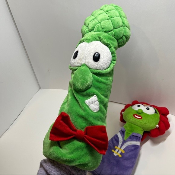 Vintage VeggieTales Thomas Nelson Hand Puppets Lot Asparagus