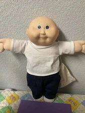 RARE Vintage Cabbage Patch Kid Bald Boy Blue Eyes Head Mold #15 KT Factory 1988