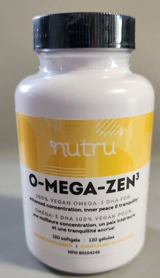 O-Mega-Zen3 Vegan Omega 3 DHA Supplement - 400 Mg DHA Essential Fatty Acids