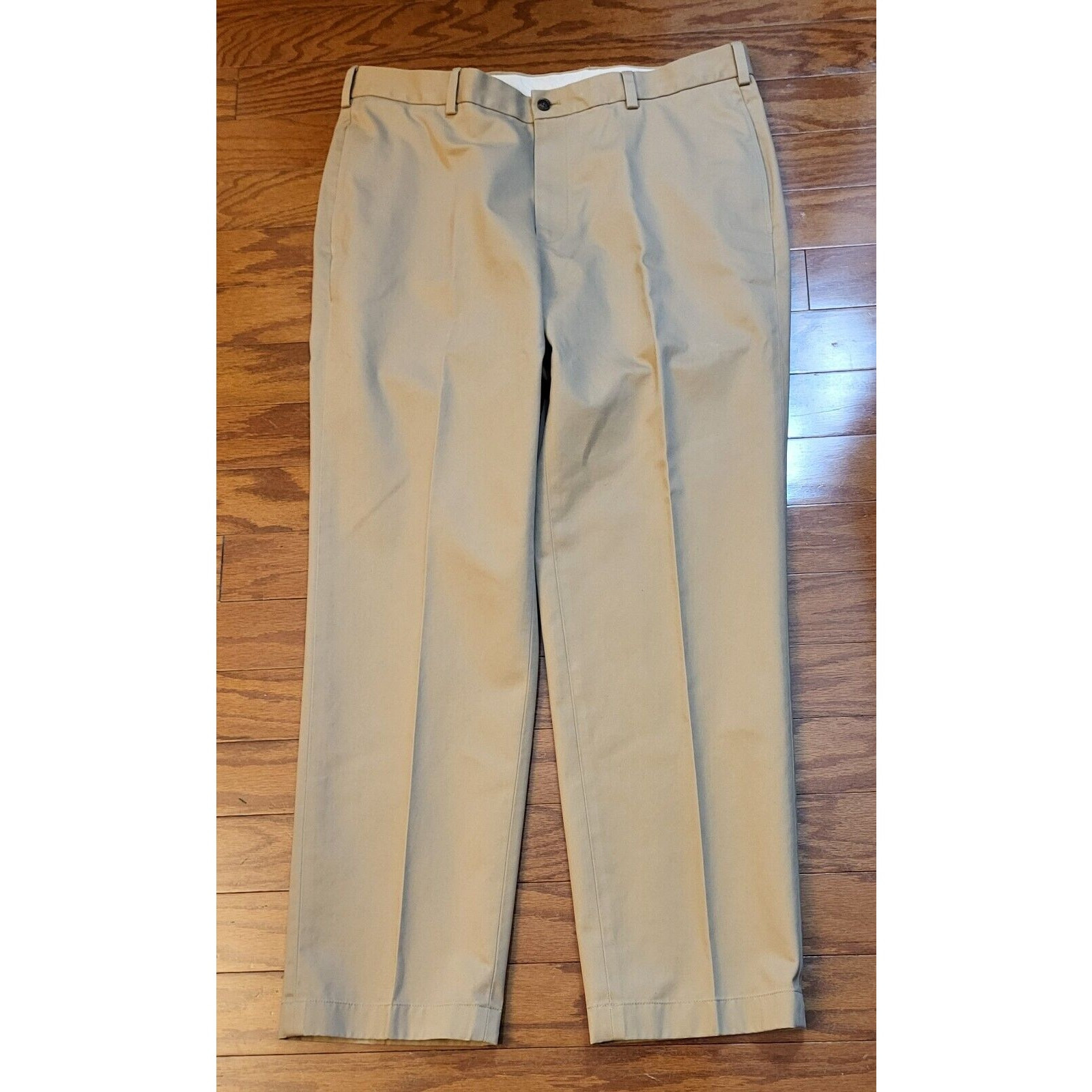 Brooks Brothers 346 Flat Front Khaki Chino Pants for Men Brown 38x32