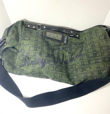 Andy Warhol Mo Money Green $ print Duffel Bag RARE