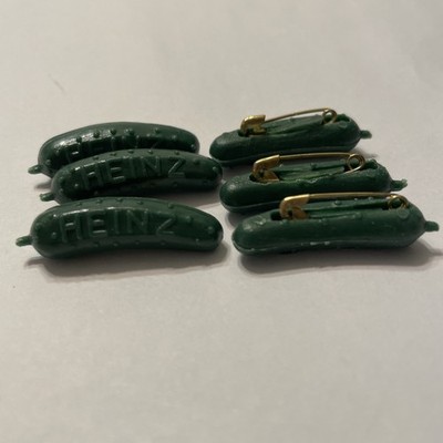 Vintage Lot Of 6 Heinz Plastic Pickle Pins