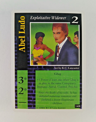 Abel Ludo, Widower #145 - On The Edge CCG card (1995 Atlas) Standard TCG