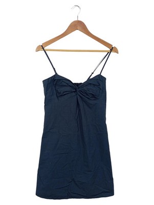 ASPESI Sommerkleid Damen Gr. 42/XL Blau Baumwolle Klassisch Elegant