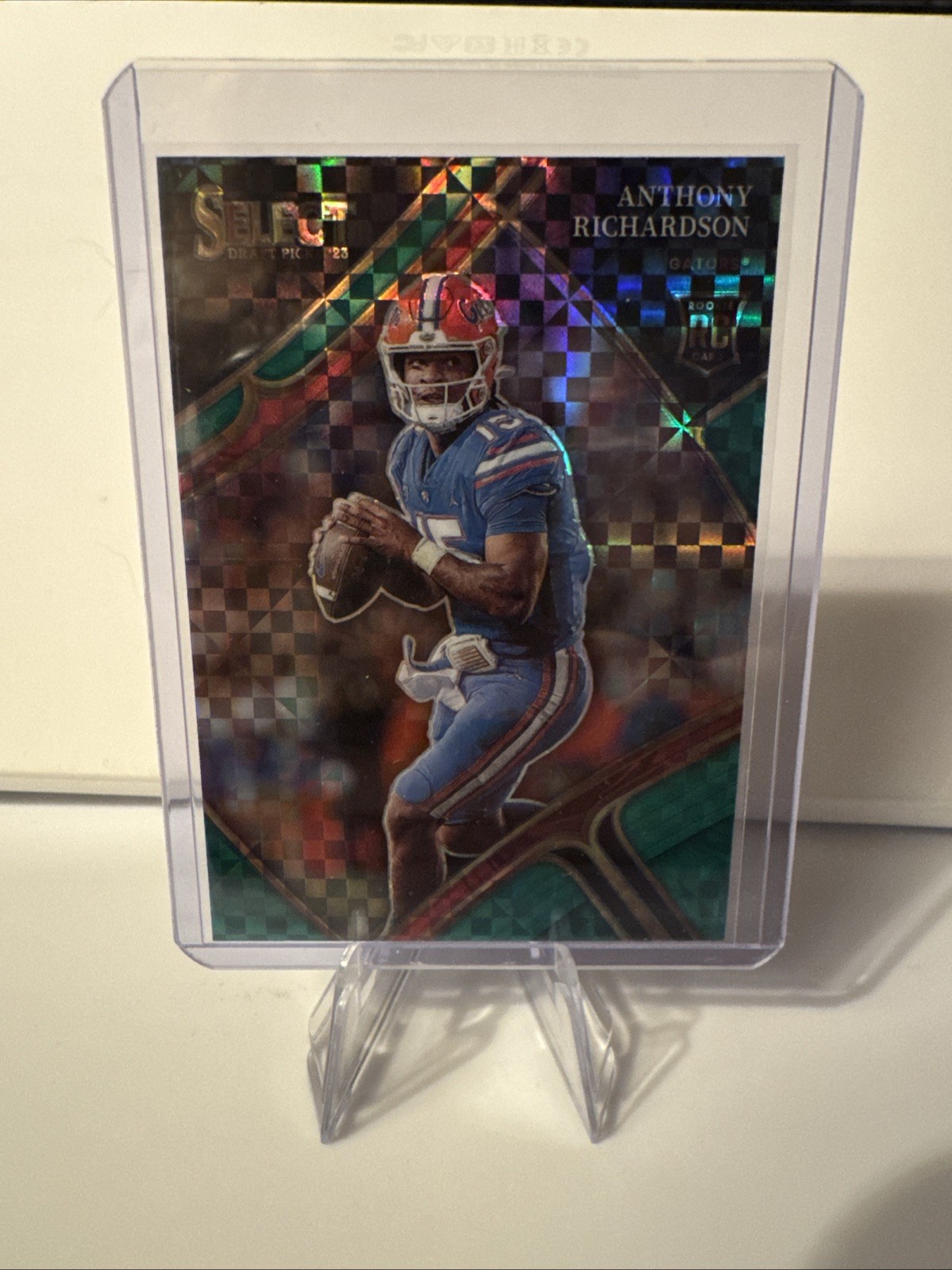 2023 Panini Select Draft Picks Anthony Richardson #104 Green Squares Prizm (RC)