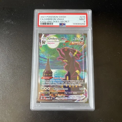 2021 Pokemon Sword & Shield Evolving Skies Umbreon VMAX Fa-Secret PSA 9 #215 MT