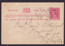 Victoria RARE 1900 1d Red Post Card WINDSOR Postmark Numeral 1527 (RL68)