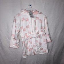Carter  s Just One You Girls Pink White Sheep Hooded Terry Robe Sz 0-9 Months