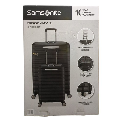 #ad Samsonite Ridgeway II 2 Piece Polycarbonate Spinner Luggage Set Black $167.99