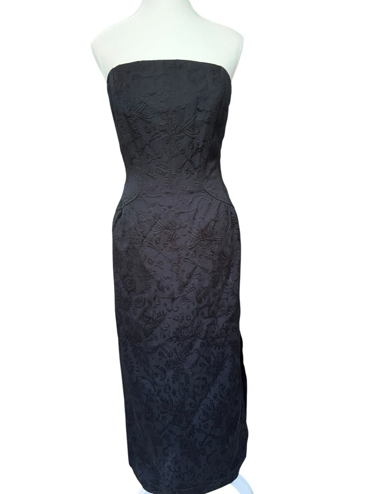 Vintage 1993 CHRISTIAN LACROIX BLACK STRAPLESS Evening Dress Size 42 - Image 2 of 4