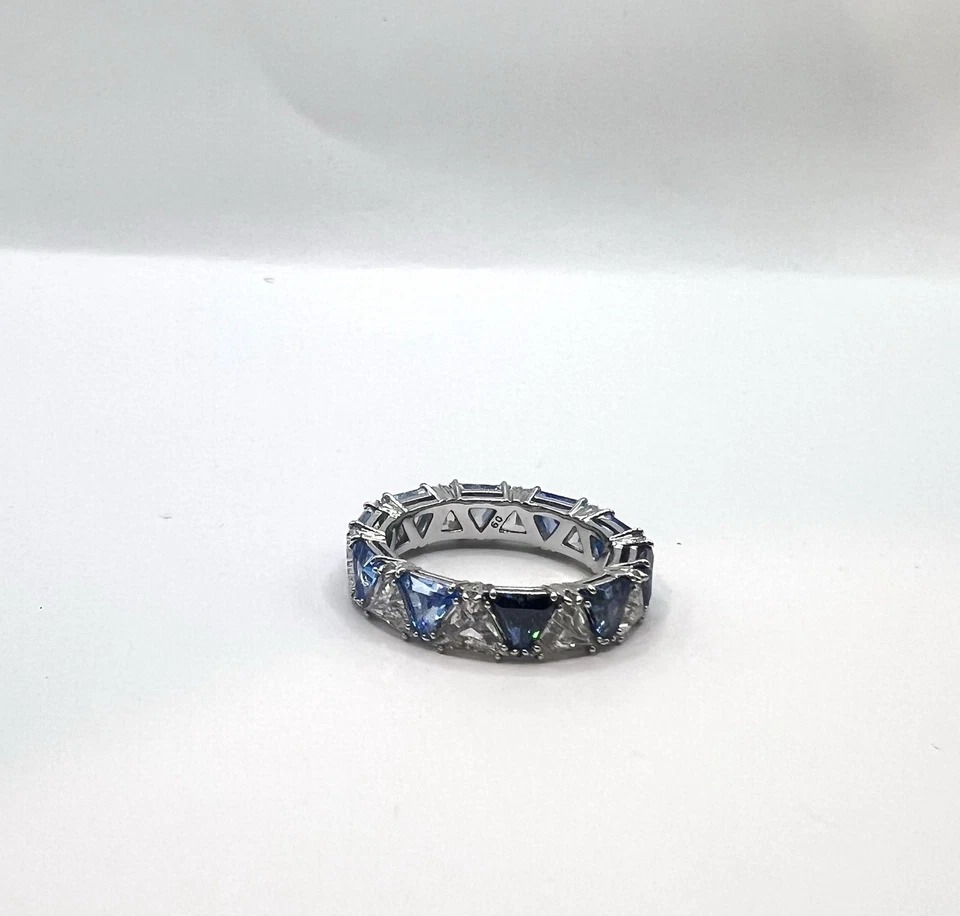 Anillo de eternidad Swarovski Matrix cristales azules ombre talla 9 Foto 2 de 4