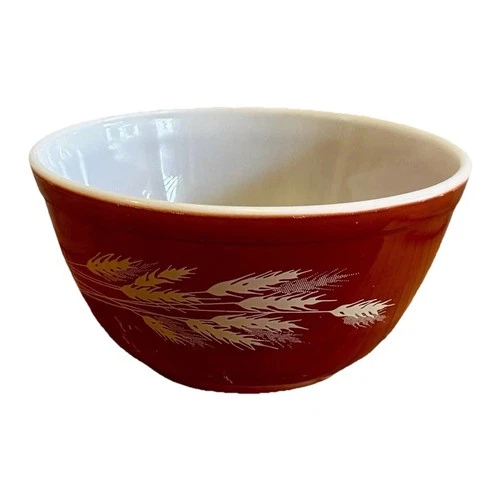 Pyrex Autumn Harvest Wheat Mixing Bowl #402 1.5L  7" X 4" Mint Condition VTG