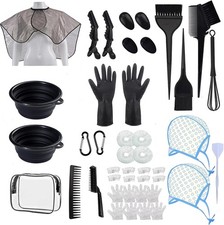 43 Pieces Pro Salon Hair Coloring Kit,Hair Dye Brush and Bowl Set,Highlighting F