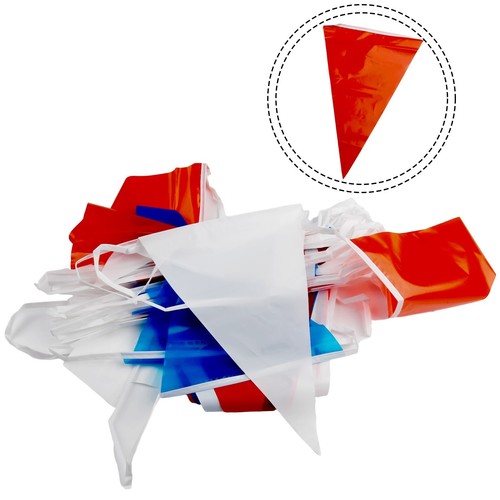 18M Red White And Blue Tri-Coloured Flags Triangular String Flags Coloured Flags - Bild 4 von 22