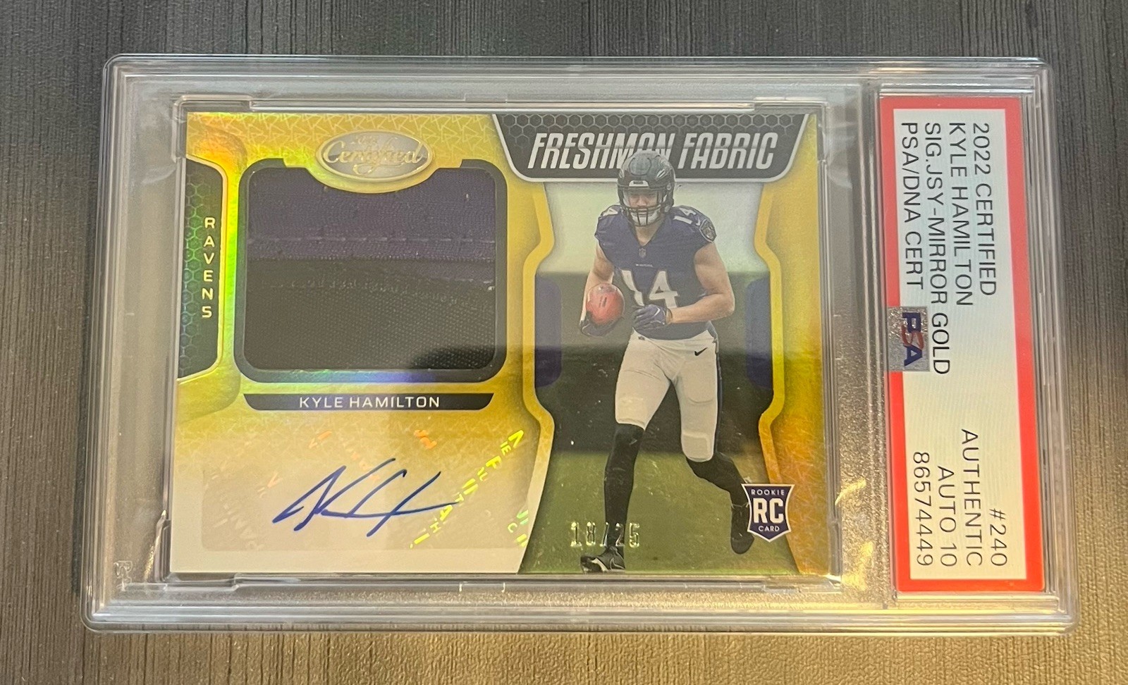 Kyle Hamilton Panini Certified #240 Signature Jersey-Mirror Gold
